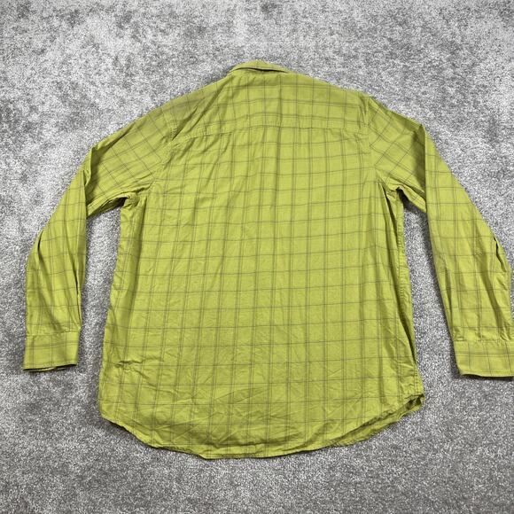 Eddie Bauer Button Down Shirt Mens Large Tall Plaid Cotton long Sleeve Green - Picture 8 of 13